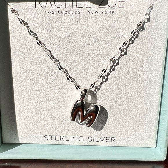 Rachel Zoe Sterling Silver Initial Necklace- M - Picture 2 of 6